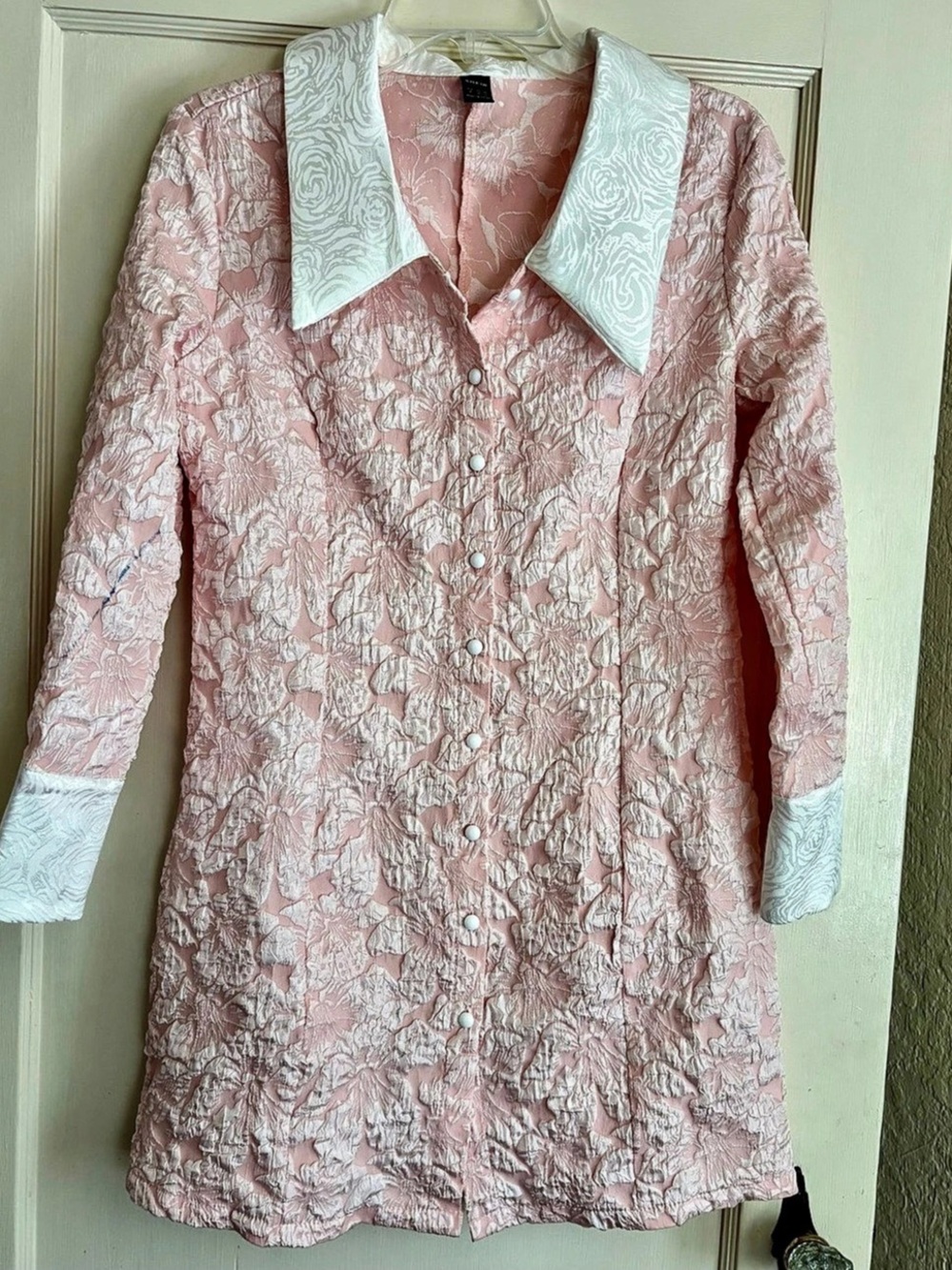 SHEIN Floral Mini Dress Pink & White Size Medium